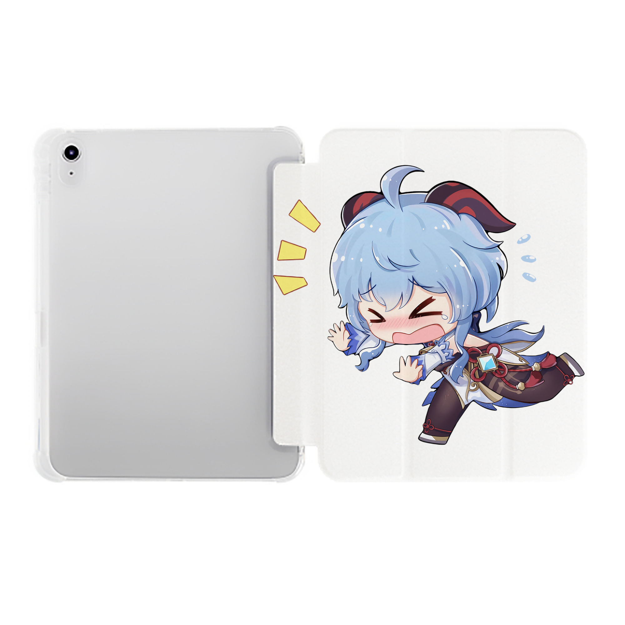 げんし神 甘雨 かんう genshin Ganyu IPad ケース ペン収納付き 三つ折りスタンド PUレザー×シリコン 対応機種9.5/10.5/10.9インチ